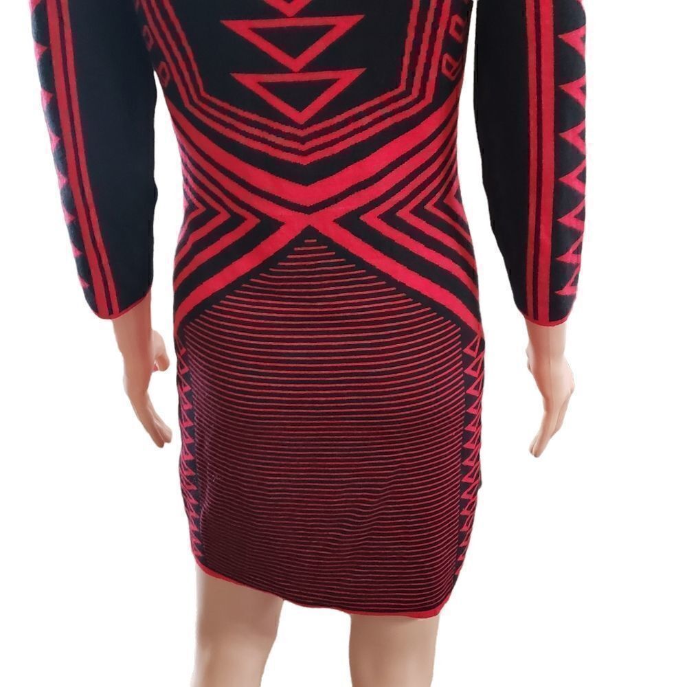 Derek Heart Red & Black Sweater Dress LARGE - Picture 9 of 16
